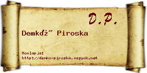 Demkó Piroska névjegykártya